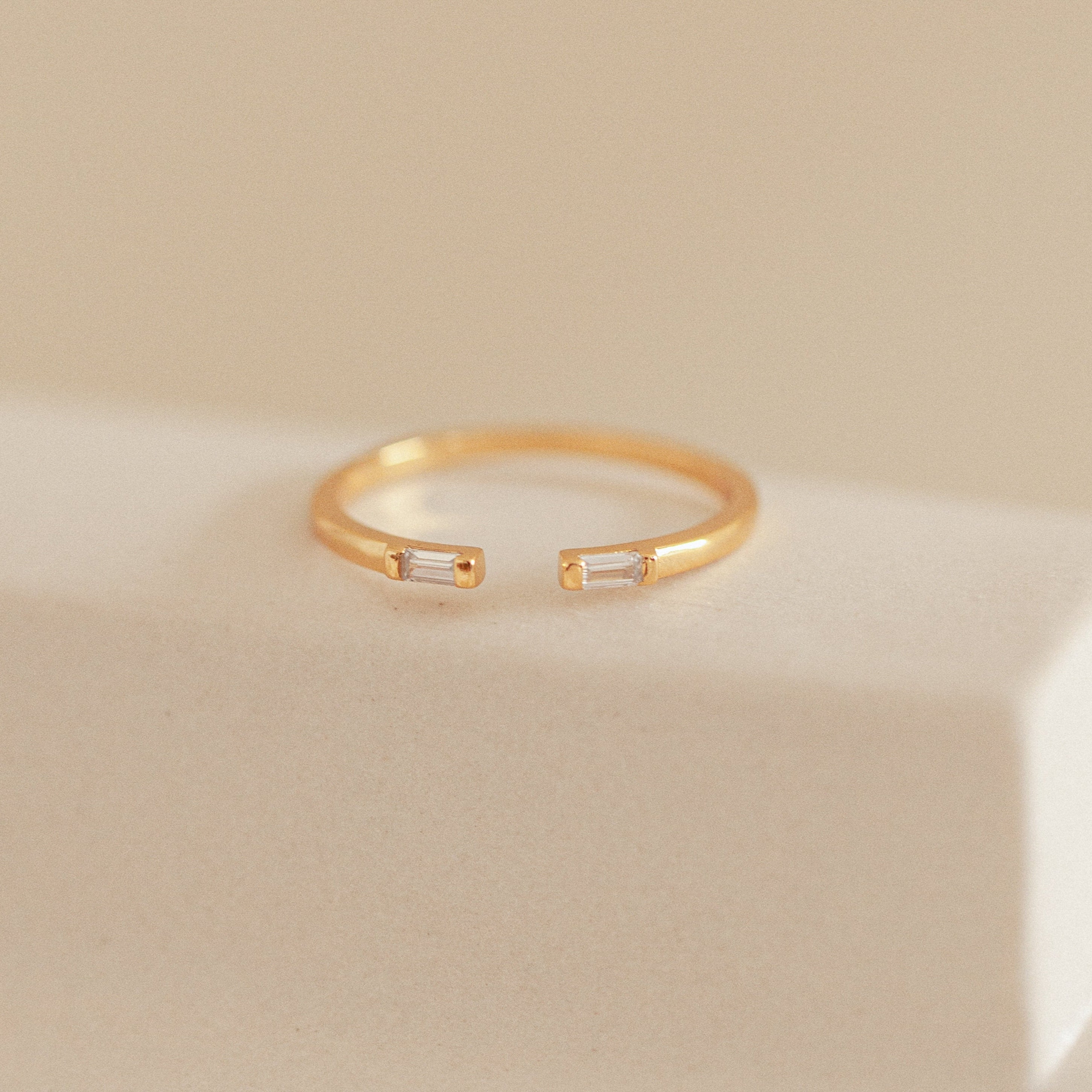 Duo Baguette Ring Sterling Silver